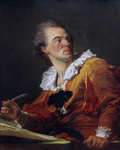 『霊感』　80 cm × 64 cm　1769年　ジャン・オノレ・フラゴナール　ルーヴル美術館蔵