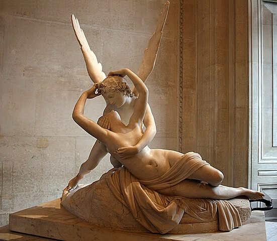 『アモールとプシュケ（アモールのキスで目覚めるプシュケ）』（ Psyché ranimée par le baiser de l'Amour ）　1793年　アントニオ・カノーヴァ　ルーヴル美術館蔵