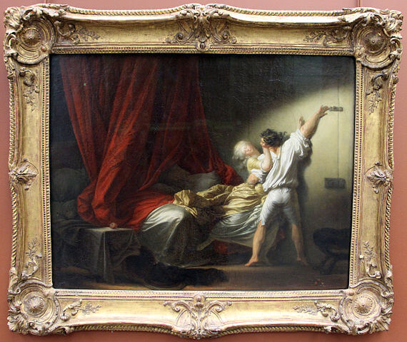 『かんぬき』（ Le Verrou ）　 1776年－1779年頃　ジャン・オノレ・フラゴナール　ルーヴル美術館蔵