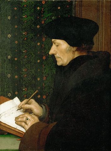 エラスムスの肖像　1523年頃　ハンス・ホルバイン（子）　　ルーヴル美術館蔵