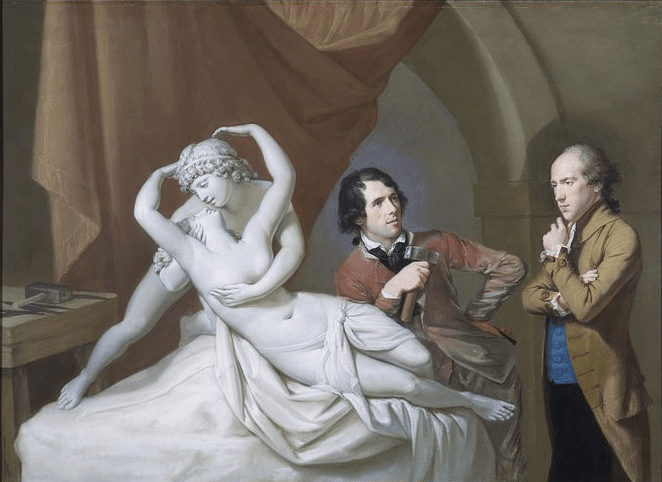 『工房のアントニオ・カノーヴァと画家のヘンリー・トレシャム』　1790年頃　ヒュー・ダグラス・ハミルトン