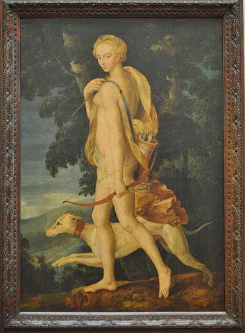『狩りの女神ディアナ』（ Diane chasseresse ）　1550年代　フォンテーヌブロー派　ルーヴル美術館蔵