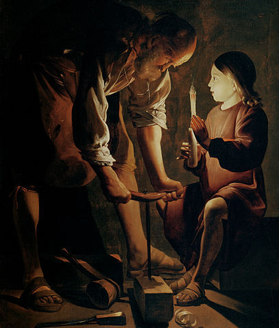 『聖ヨセフ』（ Saint Joseph charpentier ）　1642年頃　ジョルジュ・ド・ラ・トゥール　ルーヴル美術館蔵