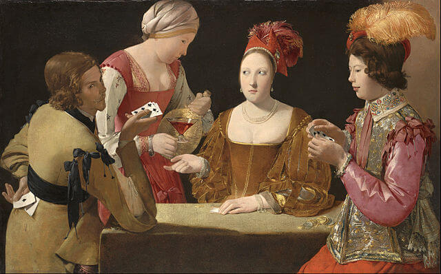 『クラブのエースを持ったいかさま師』　1630年－1640年頃　キンベル美術館蔵
