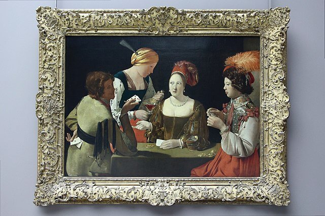 『いかさま師』　1635年頃　146 × 106 cm　ジョルジュ・ド・ラ・トゥール　ルーヴル美術館蔵