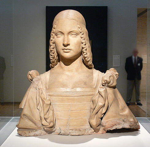イザベラ・デステの胸像　1500年頃　ジョヴァンニ・クリストフォロ・ロマーノ　キンベル美術館蔵