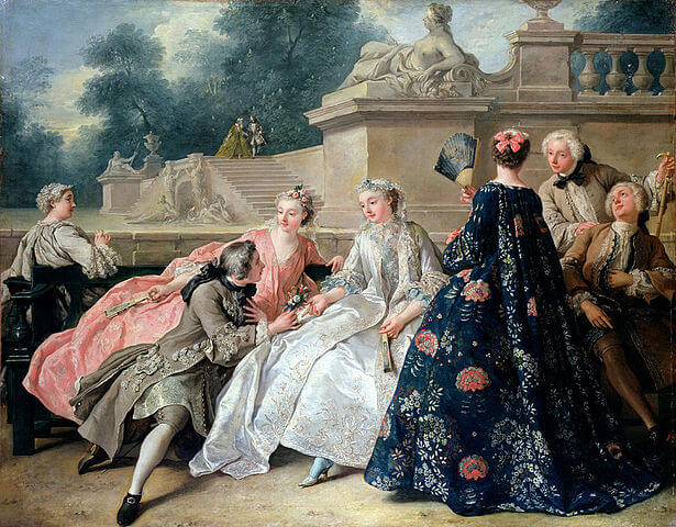 『愛の告白』（ Die Liebeserklärung ）　1731年　ジャン＝フランソワ・ド・トロワ　シャルロッテンブルク宮殿、ベルリン
