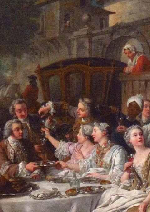 『狩の食事』　240cm×170cm　1737年　ジャン＝フランソワ・ド・トロワ　ルーヴル美術館蔵