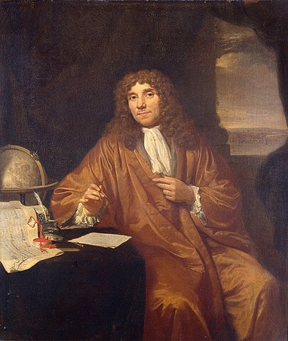 「微生物学の父」アントニ・ファン・レーウェンフック　1680年頃　Jan Verkolje画　アムステルダム国立美術館蔵