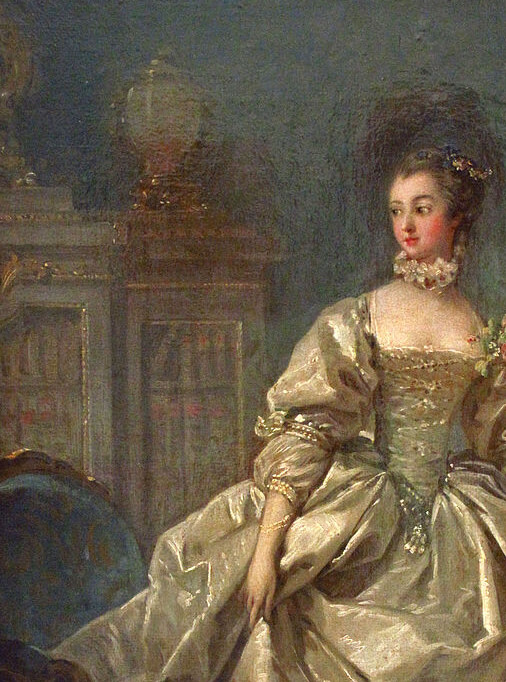 『ポンパドゥール侯爵夫人』　60 cm×45.5 cm　1750年代前半　フランソワ・ブーシェ　ルーヴル美術館蔵