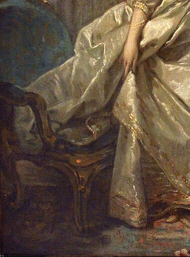 『ポンパドゥール侯爵夫人』　60 cm×45.5 cm　1750年代前半　フランソワ・ブーシェ　ルーヴル美術館蔵