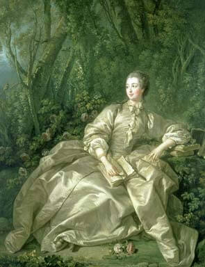 『ポンパドゥール侯爵夫人』（ Portrait of Jeanne-Antoinette Poisson, Marquise de Pompadour ）　1758年　フランソワ・ブーシェ　ヴィクトリア＆アルバート美術館蔵