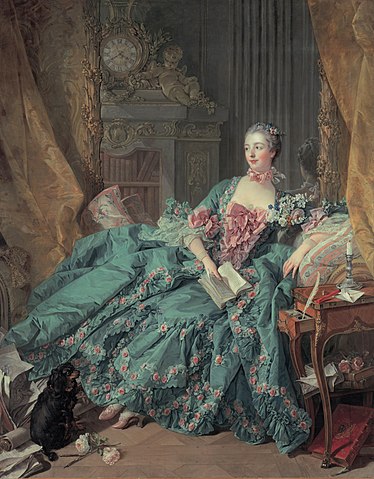 『ポンパドゥール侯爵夫人』（ Porträt der Madame Pompadour ）　1756年　フランソワ・ブーシェ　アルテ・ピナコテーク蔵