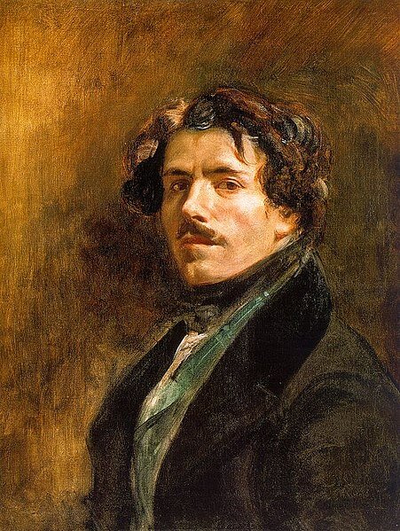 ウジェーヌ・ドラクロワ自画像（ Portrait de l'artiste ）　65cm×54.5cm　1837年　ルーヴル美術館蔵