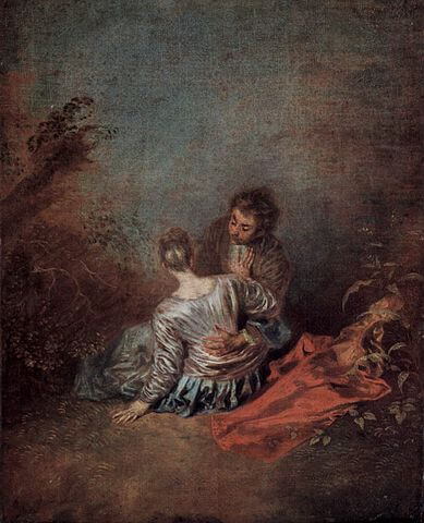 『幸運な事故』　1717年頃　アントワーヌ・ヴァトー　ルーヴル美術館蔵