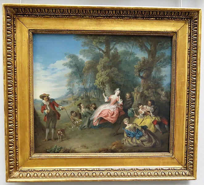『ぶらんこ』（ L’Escarpolette ） 1700年－1750年　ジャン=バティスト・パテル 　ルーヴル美術館蔵
