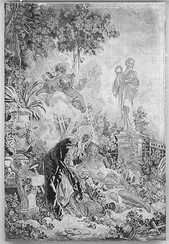 『ウェルトゥムヌスとポーモーナ』（ Vertumnus and Pomona from a set of Scenes from Operas ）　1758年－1576年　フランソワ・ブーシェ　メトロポリタン美術館蔵