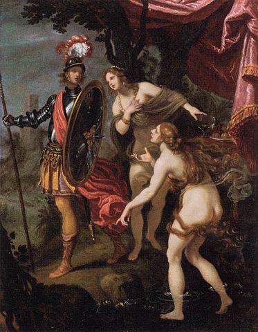 『カルロとウバルドの誘惑』（ La tentation de Charles et Ubalde ）　1629年－1630年頃　ジョヴァンニ・ビリヴェルト　ルーヴル美術館蔵