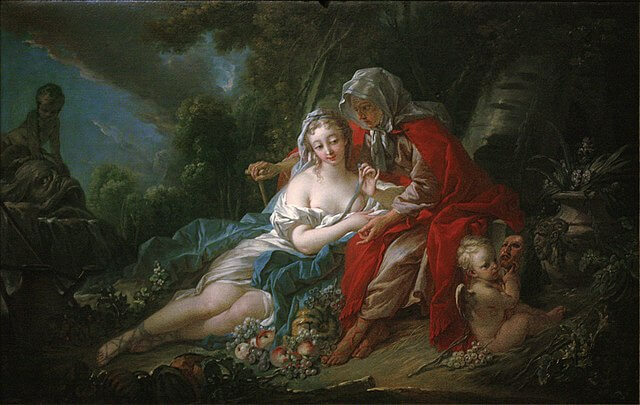 『ウェルトゥムヌスとポーモーナ』（Earth: Vertumnus and Pomona ）　1749年　フランソワ・ブーシェ　コロンバス美術館蔵