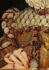 『エリザベート・ドートリッシュの肖像』　1571年頃　フランソワ・クルーエ　ルーヴル美術館蔵