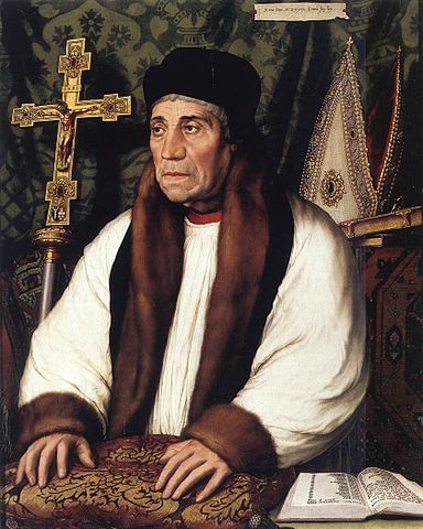 『ウィリアム・ウォラムの肖像』（ Portrait de William Warham (vers 1450 ?-1532), archevêque de Canterbury depuis 1503 et primat d’Angleterre ）　1528年　 ハンス・ホルバイン（子）　ルーヴル美術館蔵