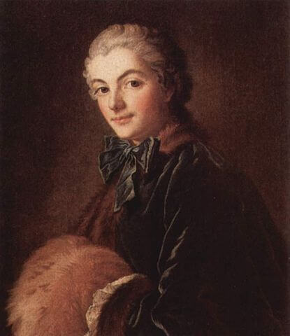 『マフを持つ若い女性』　1725年から1750年の間　フランソワ・ブーシェ　ルーヴル美術館蔵