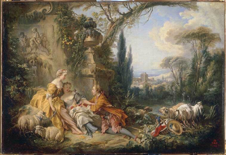 『田園生活の魅力』　1735年から1740年の間　フランソワ・ブーシェ