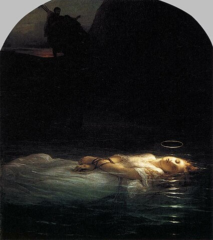 『若き殉教の娘』（ La Jeune Martyre ）　1865年　ポール・ドラローシュ　ルーヴル美術館蔵