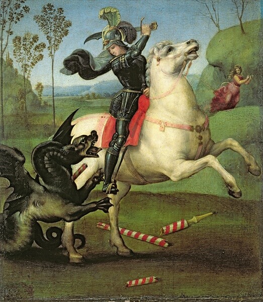 『聖ゲオルギウス』（ Saint Georges luttant avec le dragon ）　1503 - 1505年頃　ラファエロ