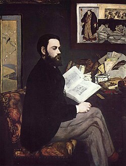 『エミール・ゾラの肖像』（ Emile Zola ）　1868年　エドゥアール・マネ　オルセー美術館蔵