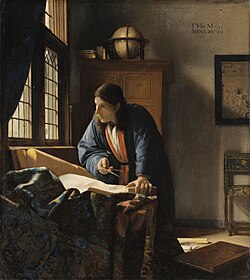 『地理学者』（ The Geographer, 1669 ）　1669年　ヨハネス・フェルメール　シュテーデル美術館蔵
